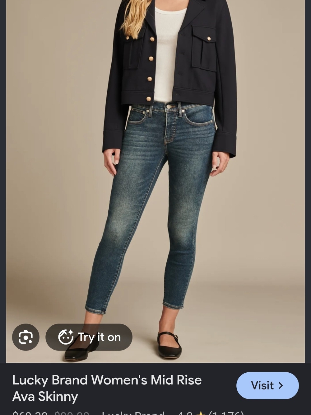 Lucky Brand Women’s Skinny Jeans - Medium Blue Wash